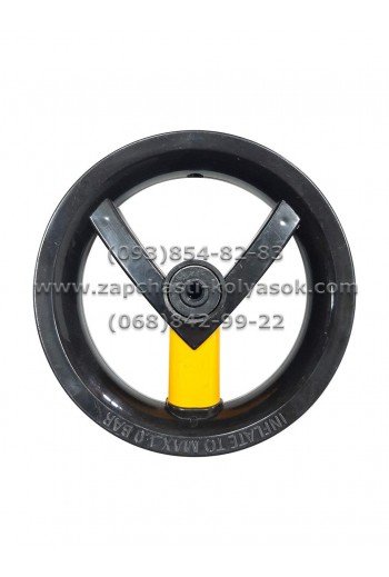 Диск переднего колеса 10 дюймов черный с желтой вставкой Adamex Barletta